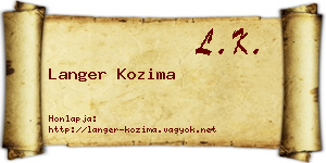 Langer Kozima névjegykártya
